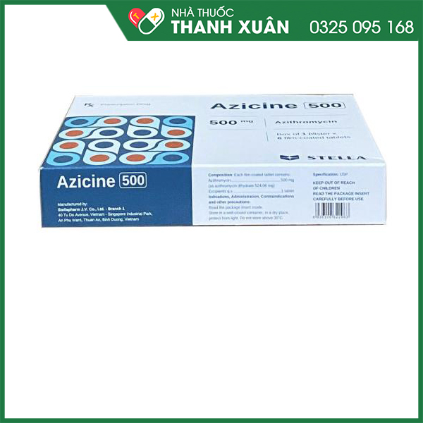 Azicine 500 điều trị nhiễm khuẩn